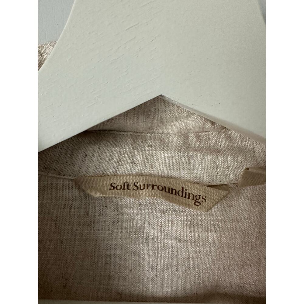 Soft Surroundings Linen Blend Blouse Beige size Medium - Picture 8 of 9